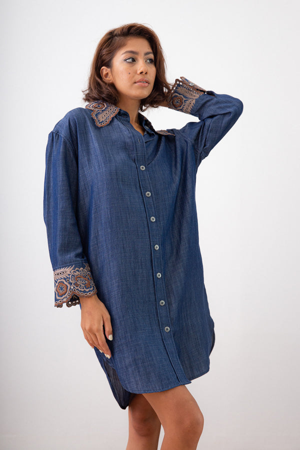 BLINDED BY THE LIGHT OVERSIZED SHIRT DRESS