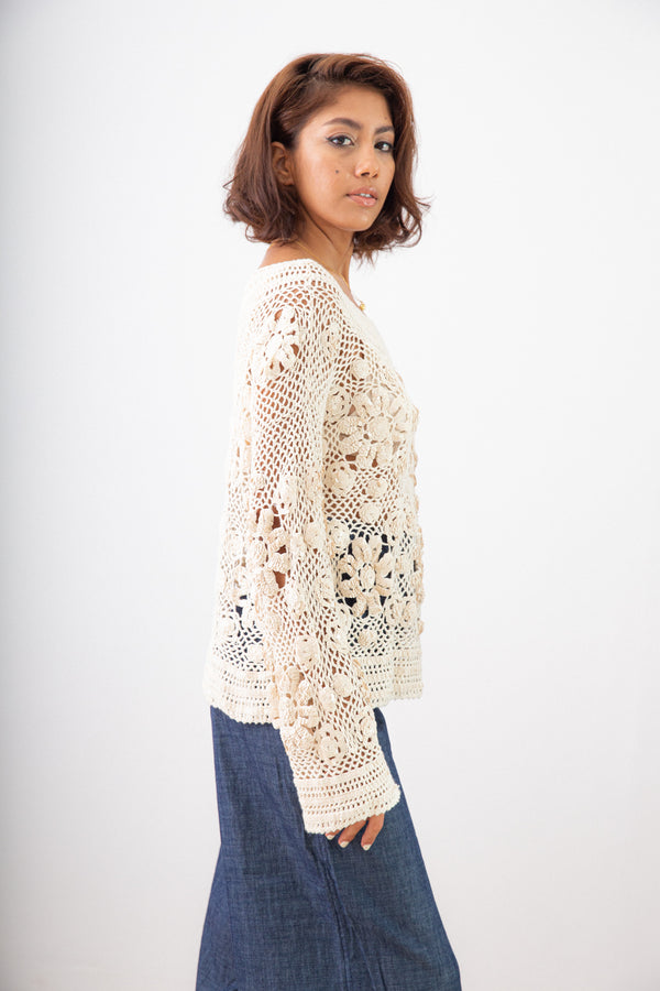 FLY TO THE MOON CROCHET TOP