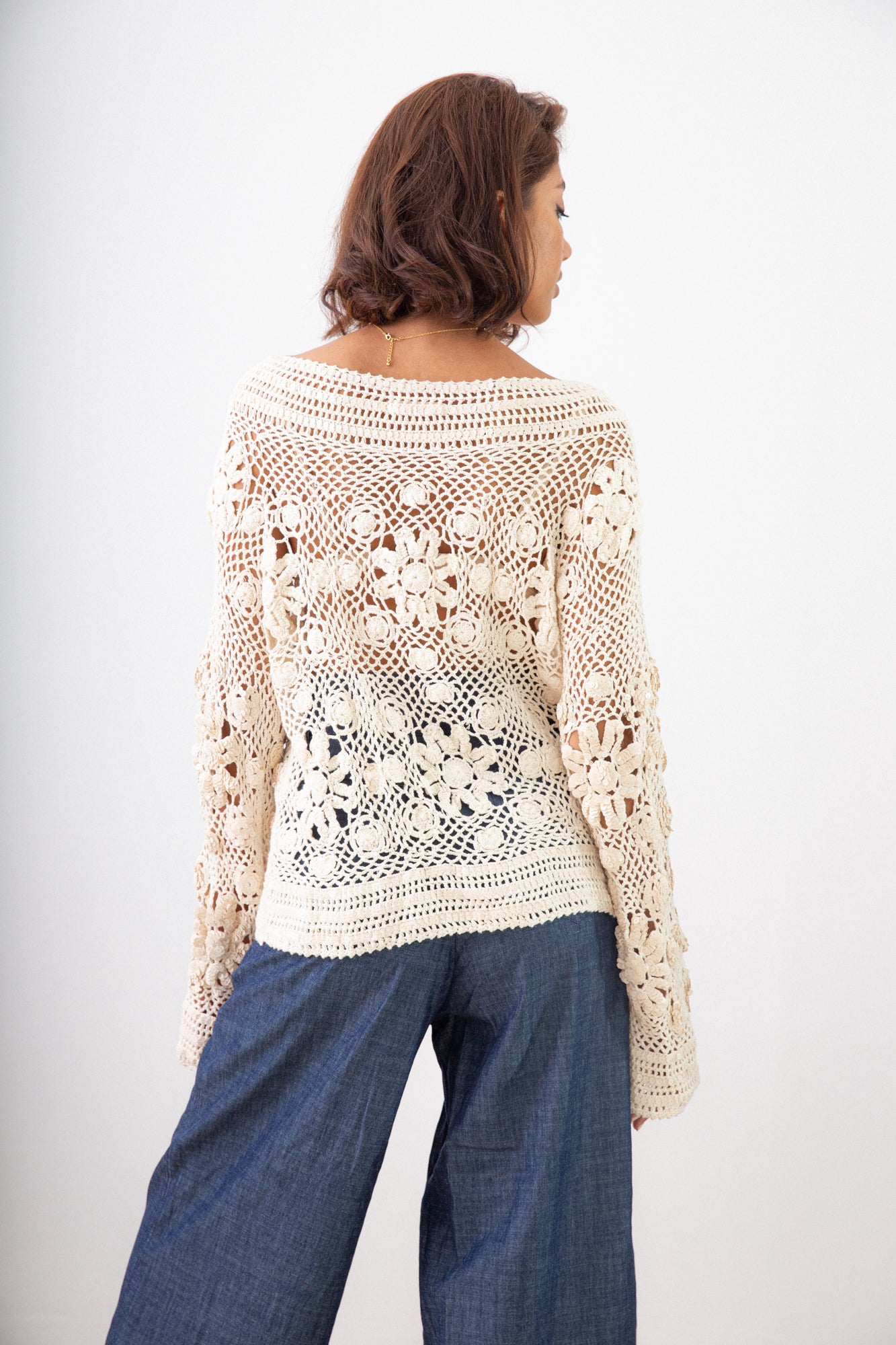 FLY TO THE MOON CROCHET TOP